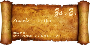 Zsohár Erika névjegykártya